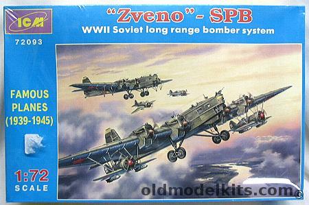 ICM 1/72 Zveno SPB  TB-3 and Two I-16 Fighters, 72093 plastic model kit